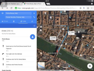 Sơ đồ 3D con đường mà nàng Lauretta đã đi từ Porta Rossa đến Ponte Vecchio chăng? 