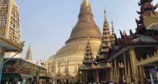 Quét chùa cùng tắm Phật chùa Shwedagon. Photo Samgoshare.
